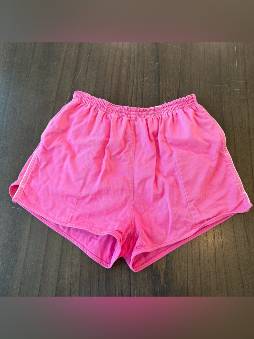 Hot Pink Vintage Dolphin Hem Running Track Shorts Retro Athletic Summer Spring